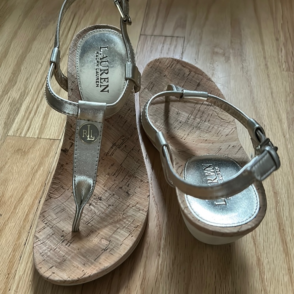 Gently used Ralph Lauren sandal wedges